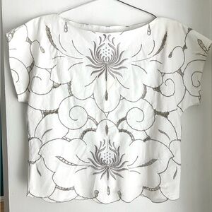 HANDMADE Cut-Out Blouse